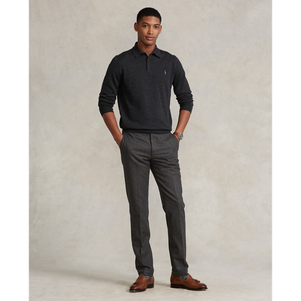 Dark Granite Heather Washable Wool Polo-Collar Jumper Polo Ralph Lauren 4