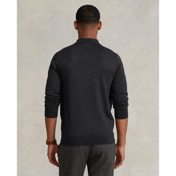 Dark Granite Heather Washable Wool Polo-Collar Jumper Polo Ralph Lauren 6