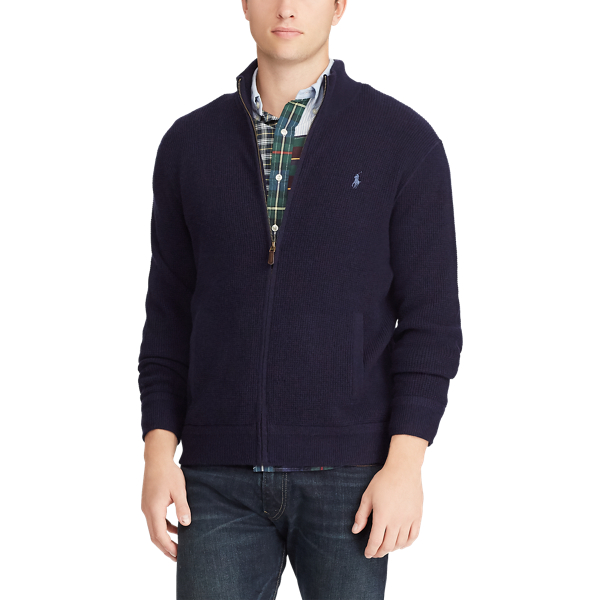 Hunter Navy Wool Full-Zip Jumper Polo Ralph Lauren 4