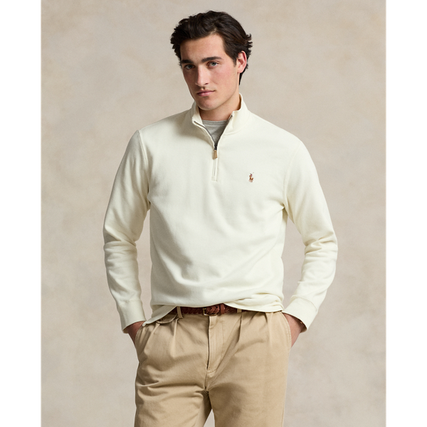 Parchment Cream Estate-Rib Quarter-Zip Pullover Polo Ralph Lauren for fall 1