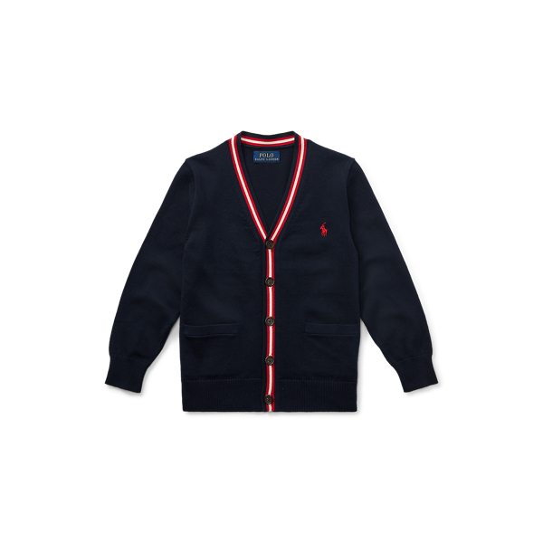 Stripe-Trim Cotton Cardigan