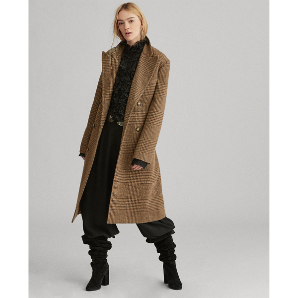 Glen plaid wool trench on sale