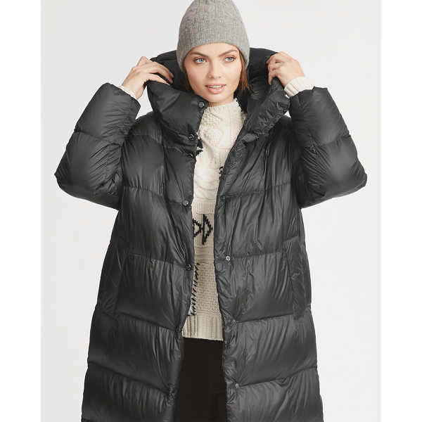 Long Hooded Down Coat for Women Ralph Lauren PA