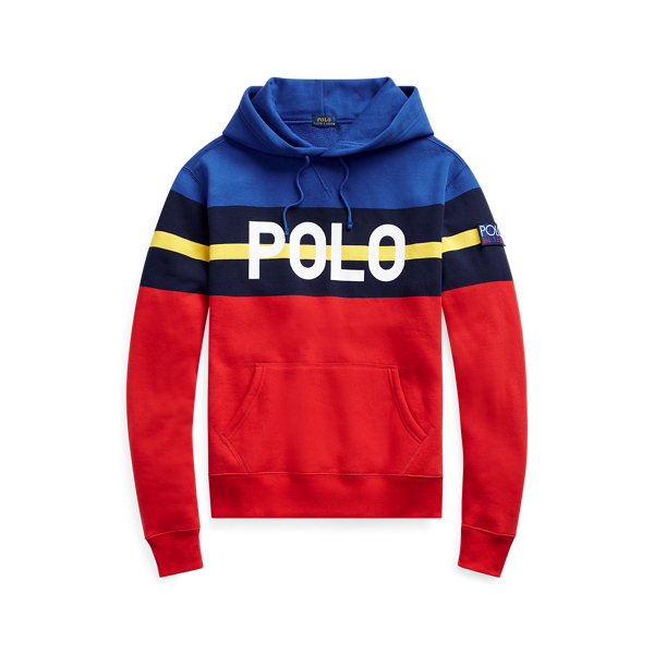 Striped Fleece Hoodie Pullover Polo Ralph Lauren 1