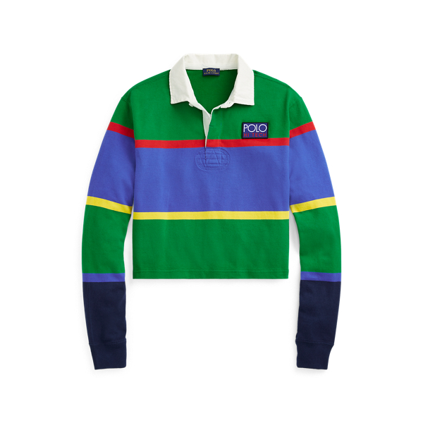Cropped Cotton Rugby Shirt Polo Ralph Lauren 1