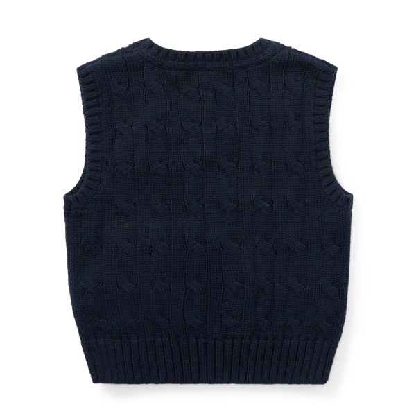 Cable Knit Cotton Sweater Vest Ralph Lauren UK