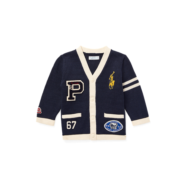 Cotton V-Neck Cardigan Baby Boy em 1