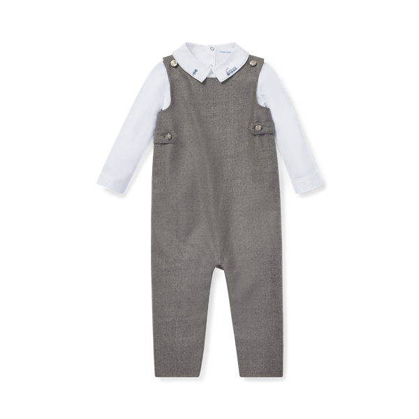 Bodysuit & Wool Overall Set Baby Boy em 1