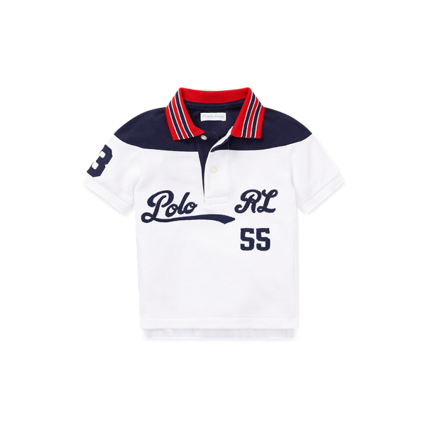 Embroidered Cotton Mesh Polo Baby Boy 1