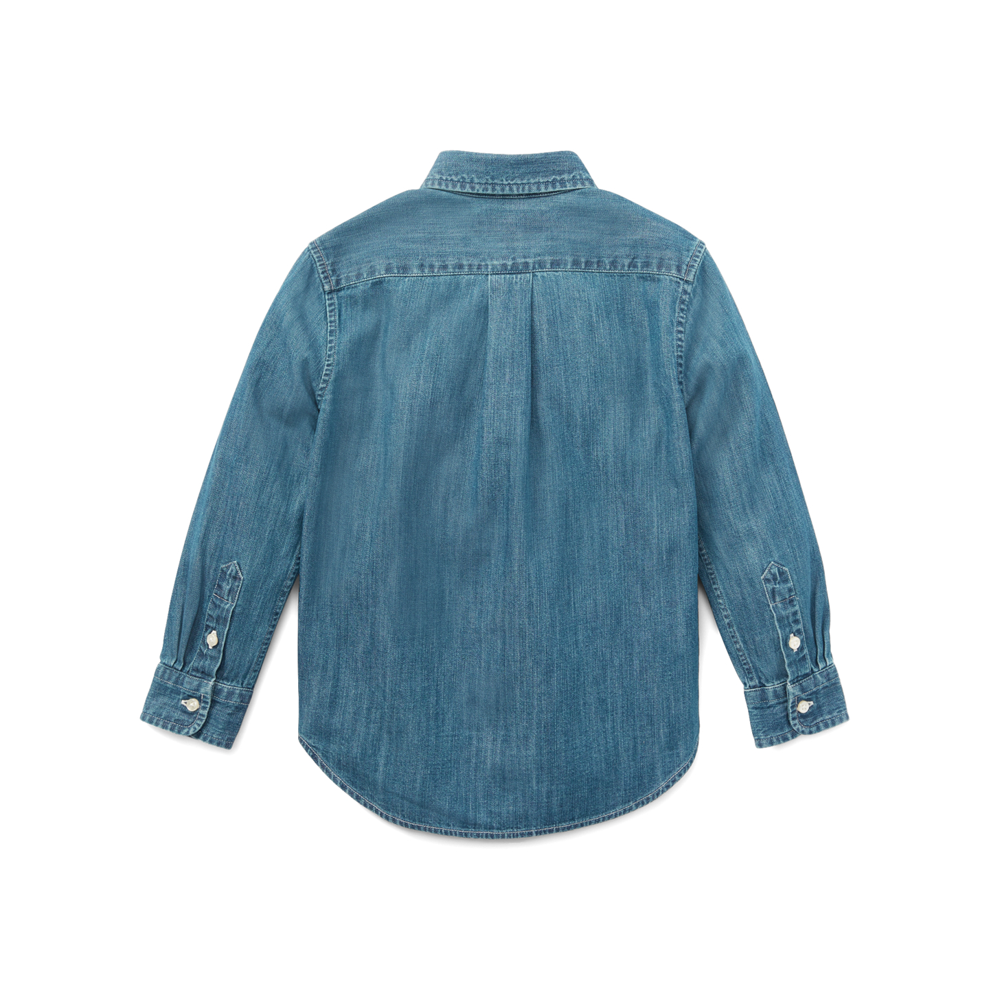 Детская рубашка Ralph Lauren Cotton Denim, цвет: Тёмный синий — фото 5