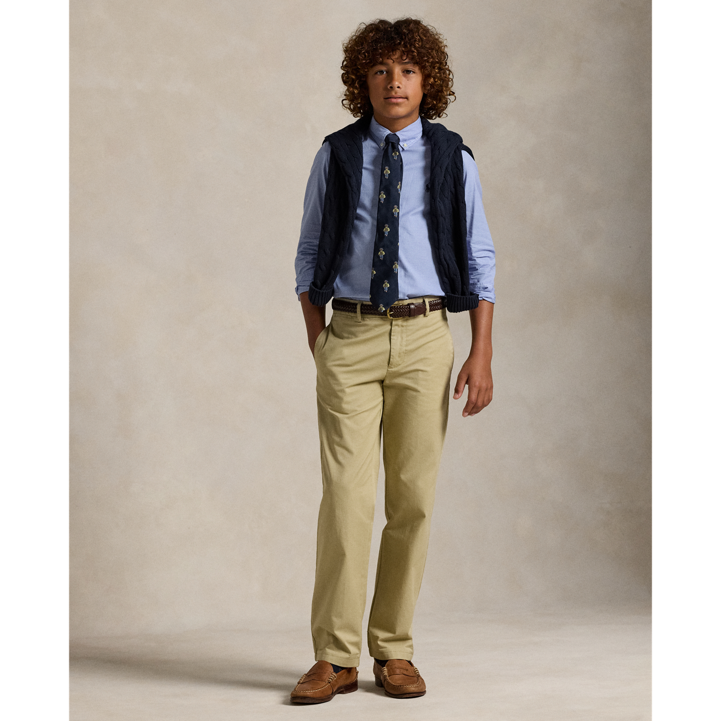 Детская рубашка Ralph Lauren Slim Fit Gingham Cotton Dress Shirt, цвет: Синий разноцветный — фото 2