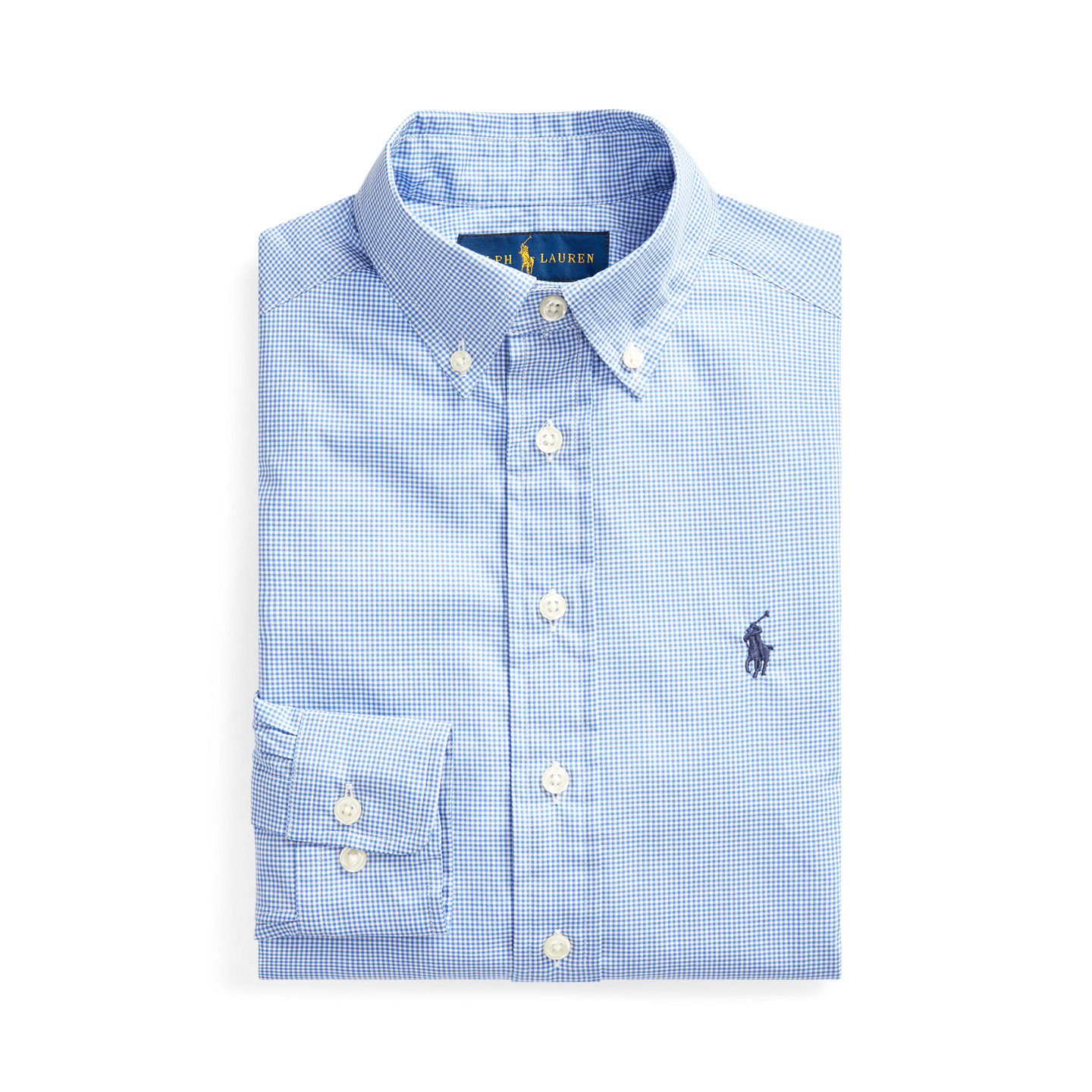 Детская рубашка Ralph Lauren Slim Fit Gingham Cotton Dress Shirt, цвет: Синий разноцветный — фото 5