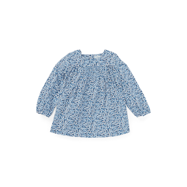 Smocked Floral Cotton Top Baby Girl in 1