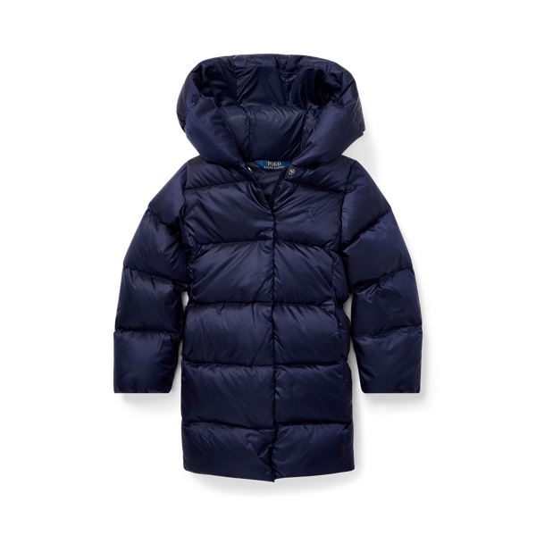 Long Hooded Down Jacket Girls 1.5-6.5 Years 1