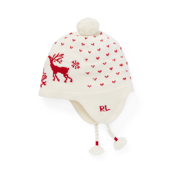 Aran-Strickm&uuml;tze mit Ohrenklappen Girls 1.5-6.5 Years in 1