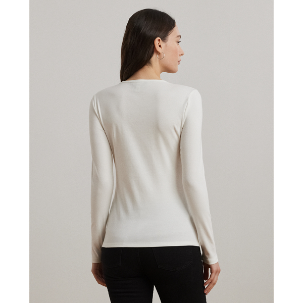 ラルフ・ローレン Lauren Ralph Lauren Cotton-Blend Long-Sleeve Top レディース シャツ トップス Ci Cotton-Blend Long-Sleeve Top | Ralph Lauren