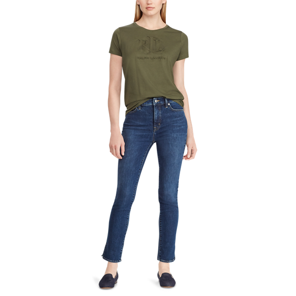 Admiral Green Embossed-Logo T-Shirt Lauren 3