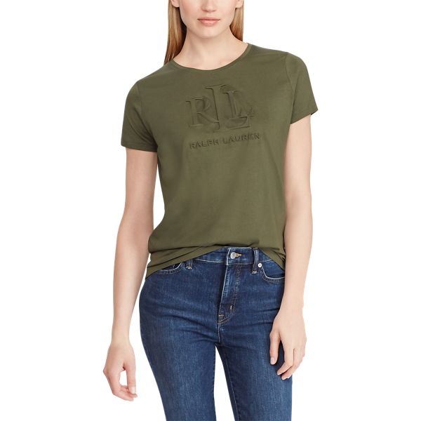 Admiral Green Embossed-Logo T-Shirt Lauren 4
