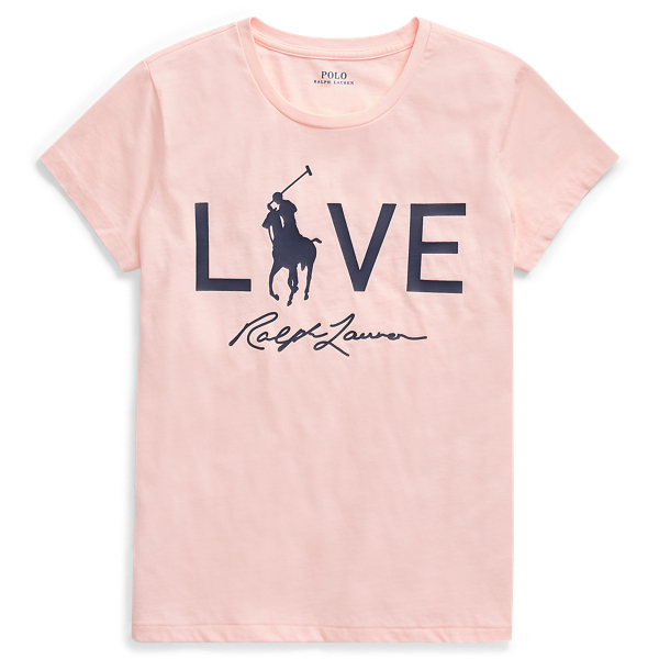 Ralph lauren pink pony love t shirt on sale