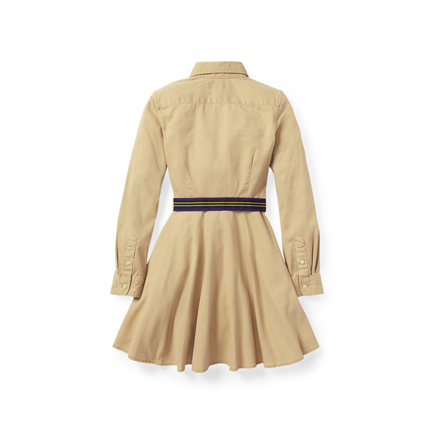 Детское платье Ralph Lauren Belted Cotton Chino Shirtdress, цвет: Хаки — фото 1