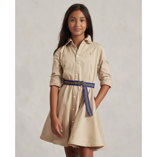 Belted Cotton Chino Shirtdress