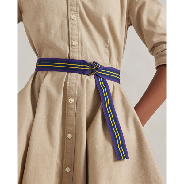 Belted Cotton Chino Shirtdress