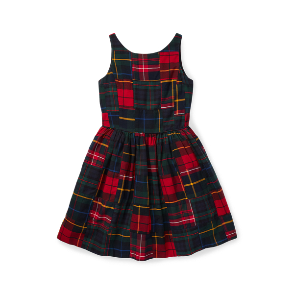 Tartan Patchwork Cotton Dress Girls 7-14 Years in 1