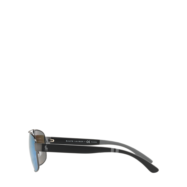 Dark Gunmetal Square Metal Sunglasses Polo Ralph Lauren 3