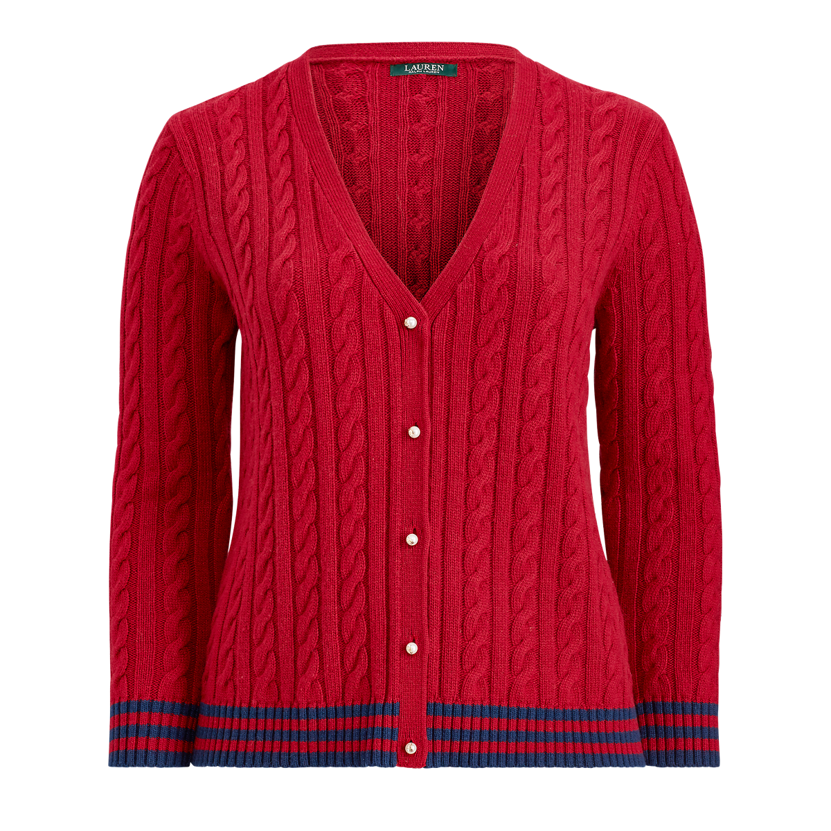 Polo Ralph Lauren Cable-Knit Cashmere Crewneck Cardigan