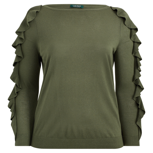 Ruffled Silk-Blend Sweater Lauren Woman em 1