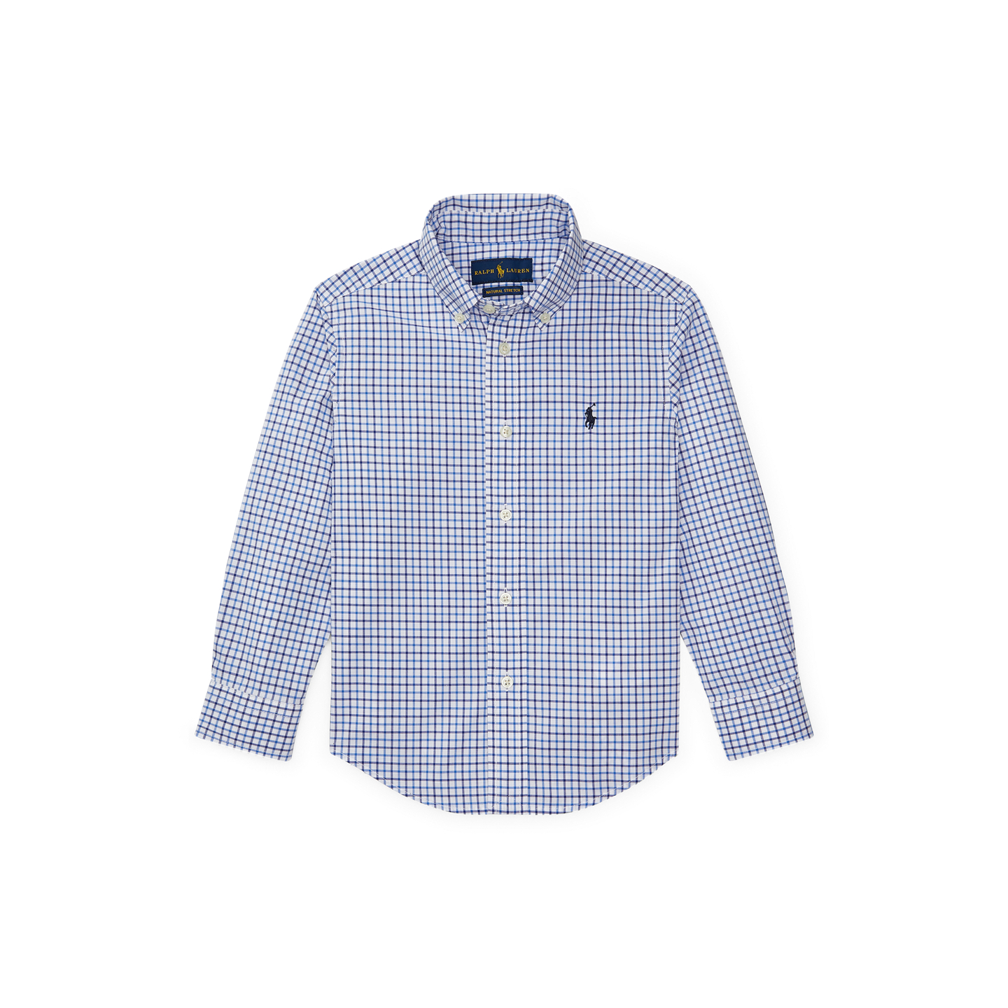Детская рубашка Ralph Lauren Tattersall Cotton Poplin, цвет: Синий разноцветный — фото 5