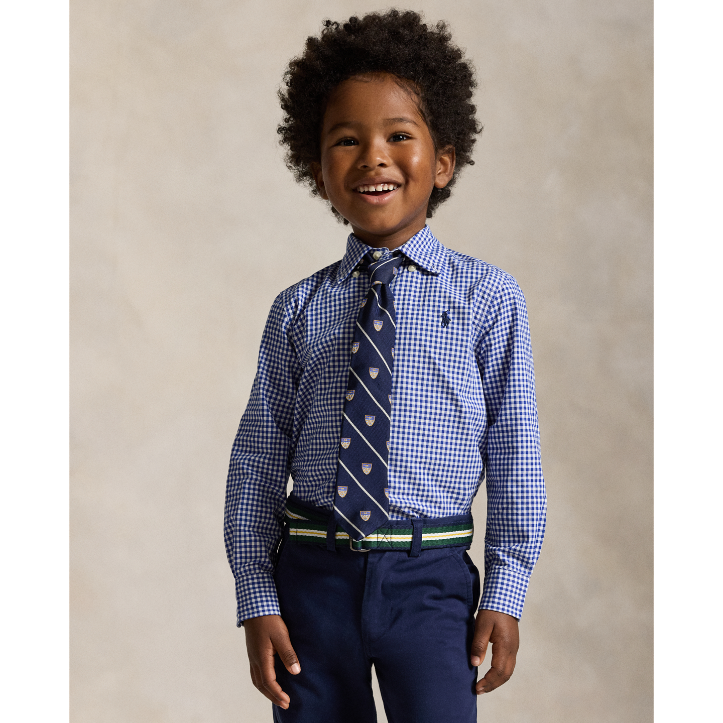 Детская рубашка Ralph Lauren Gingham Cotton Poplin, цвет: Синий разноцветный — фото 5