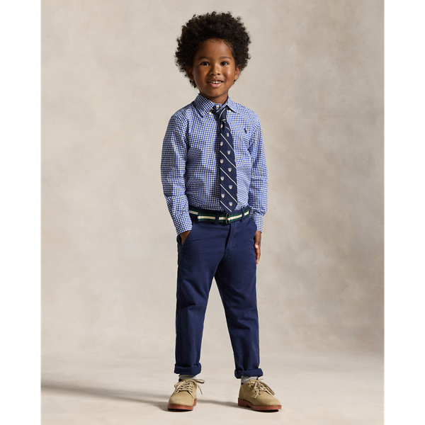 Blue Multi Gingham Cotton Poplin Shirt Boys 2-7 4