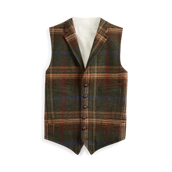Plaid Wool Twill Vest Polo Ralph Lauren 1