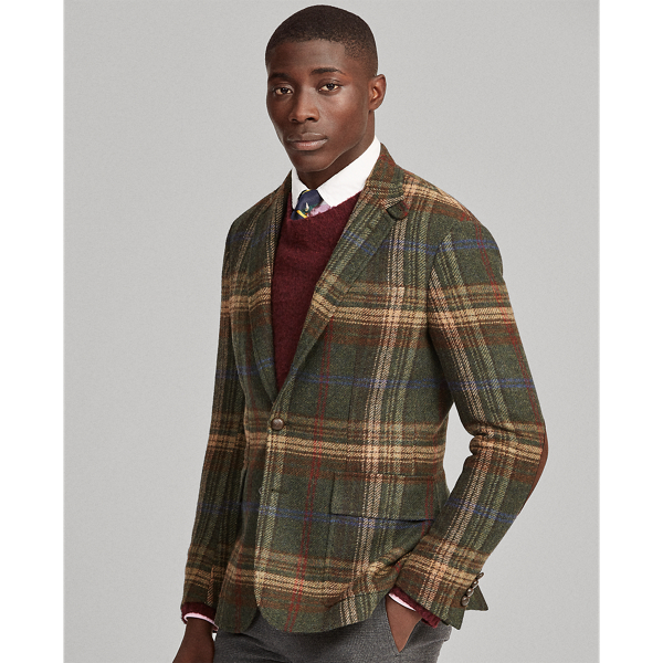 Ralph lauren green plaid blazer online