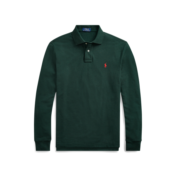 Slim Fit Mesh Long-Sleeve Polo Shirt Polo Ralph Lauren 1