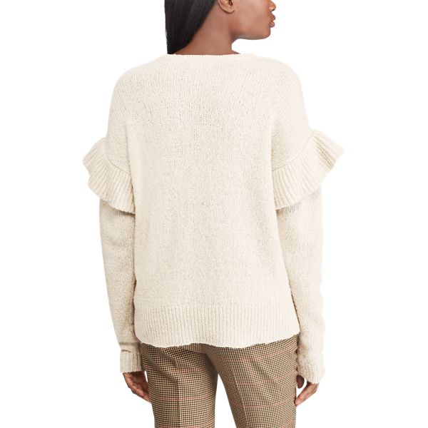 Mascarpone Cream Multi Ruffled Wool-Blend Sweater Lauren 5