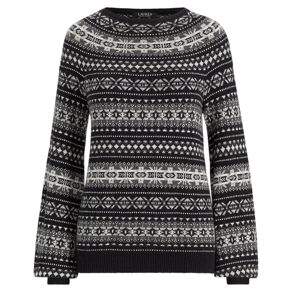 Fair Isle Cotton-Blend Sweater Lauren em 1