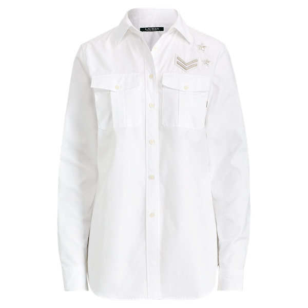 Bullion-Patch Poplin Shirt Lauren 1