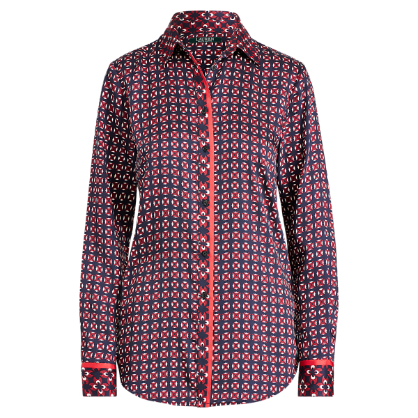 Print Twill Button-Down Shirt Lauren 1