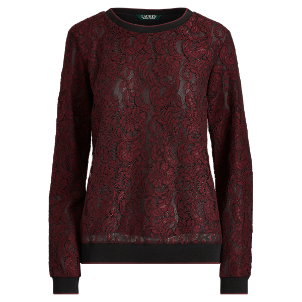 Stripe-Trim Lace Pullover Lauren 1