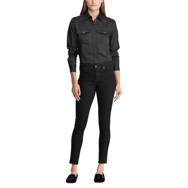 Polo Black Twill Button-Down Shirt Lauren 3