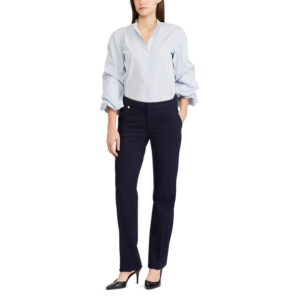 Blue Multi Cotton Puff-Sleeve Shirt Lauren 3