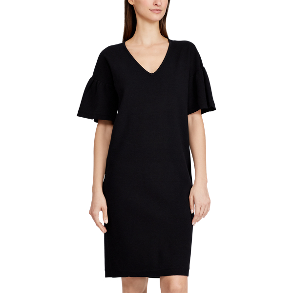 Polo Black Ruffle-Sleeve Sweater Dress Lauren 5