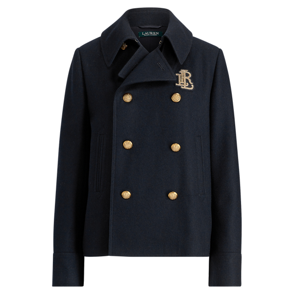 Bullion-Patch Wool-Blend Coat Lauren 1