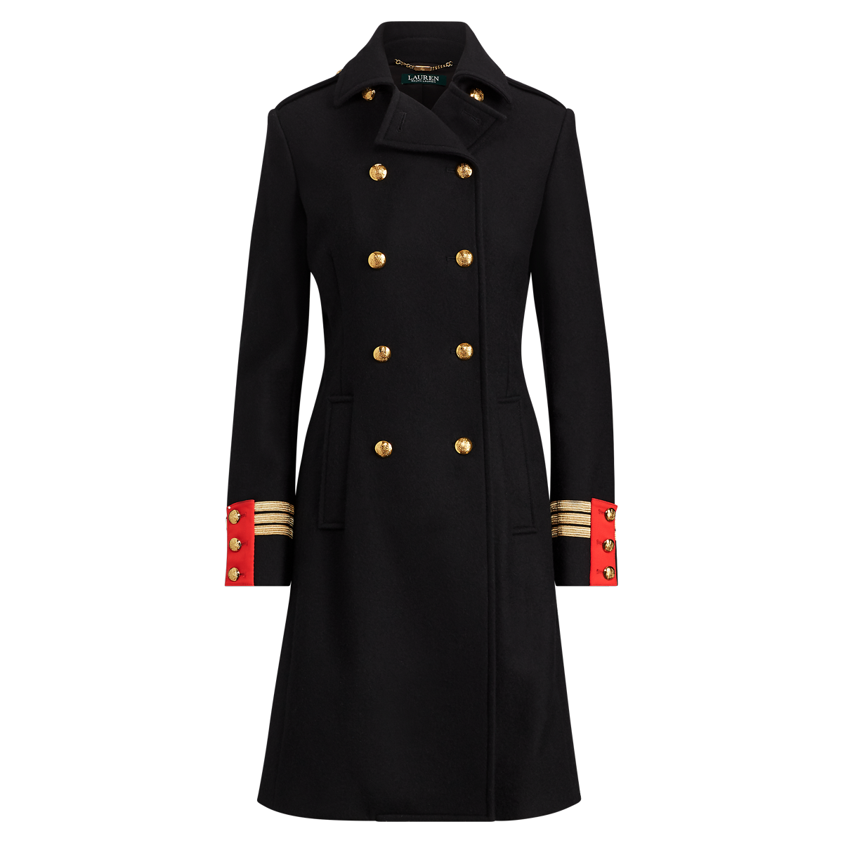 Wool blend military coat lauren ralph lauren sales