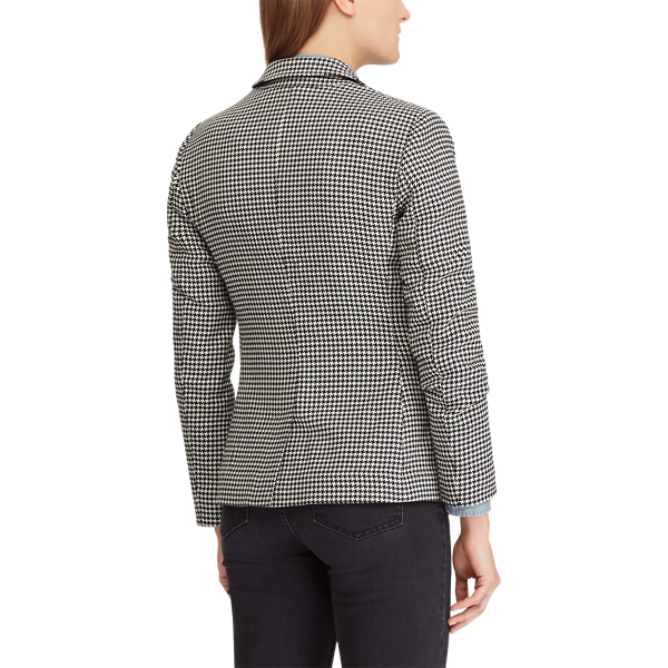 Black/Cream Houndstooth Twill Blazer Lauren 6