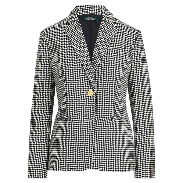 Black/Cream Houndstooth Twill Blazer Lauren 2