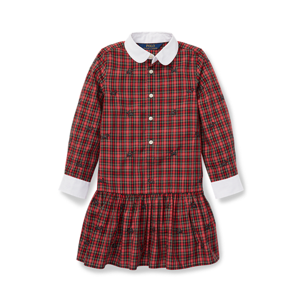 Vestido a cuadros de popelina