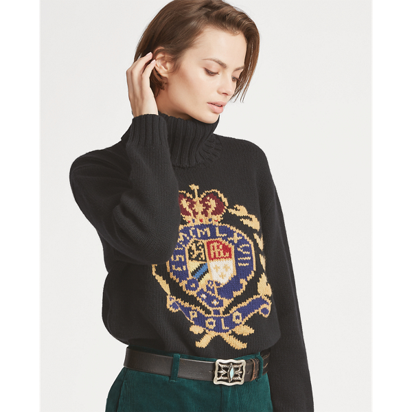 Polo ralph lauren crest turtleneck sweater hotsell